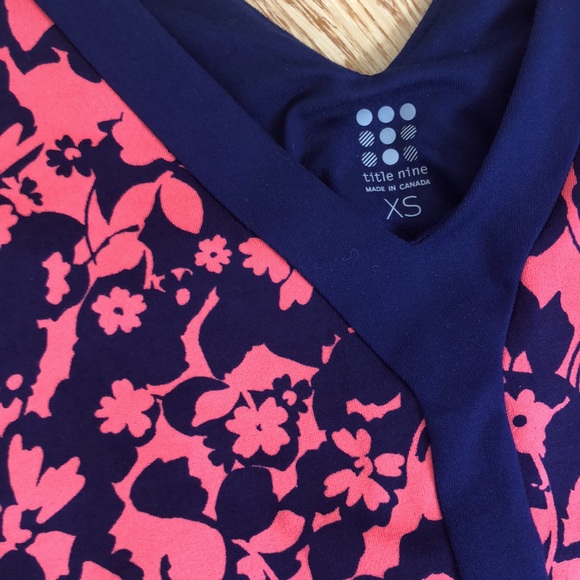 Title Nine Dress Hillary Fleur Coral Reef Fit Flare V-Neck Sleeveless Floral - Picture 2 of 2